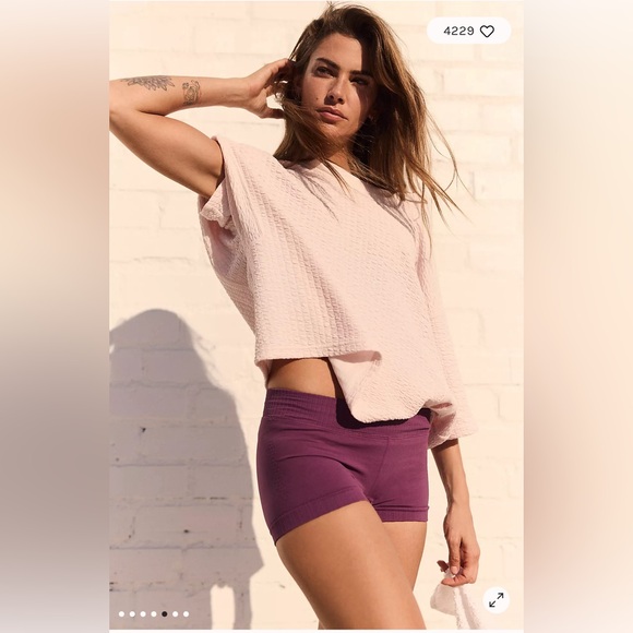 Free People Good Karma Micro Shorts in Black Tea M/L - Picture 2 of 10